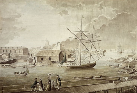 Ett av skärgårdsflottans fartyg vid Sveaborg, målat 1760