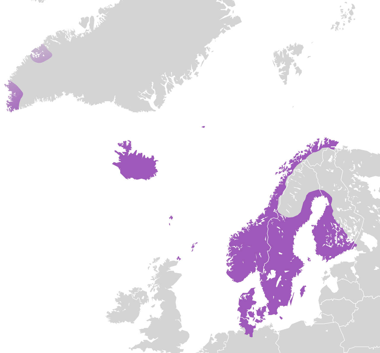 Kalmarin unioni laajimmillaan noin 1400 — Tanska, Norja ja Ruotsi (sekä Suomi ja Atlantin saaret) yhden kruunun alla, sidottuna yhteen täällä 1397.